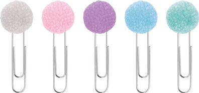 Pompon-Klammern Mix Pastell 6x20mm
