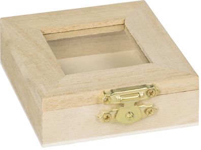 Box quadratisch, B/H/T: 70 mm × 25 mm, Naturholz,
