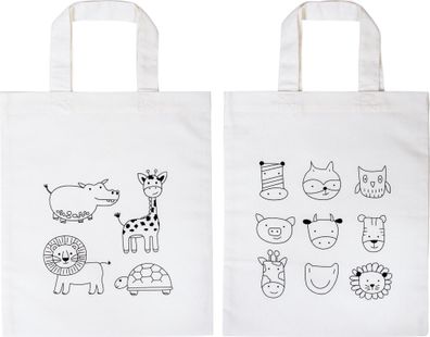 Baumw. Kindertaschenset Anim. Zoo