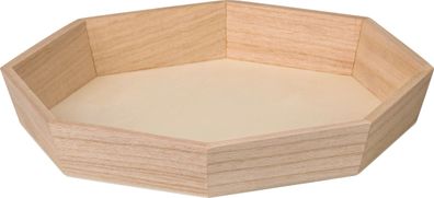 Holztablett 8eck 25,5x25,5x4cm