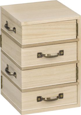 Holzregal m. 4 Fächern 12x12x18,5cm