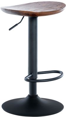 Barhocker höhenverstellbar Walnuss SABU Holz 56-80x41x38,5cm Barhocker ohne Lehne