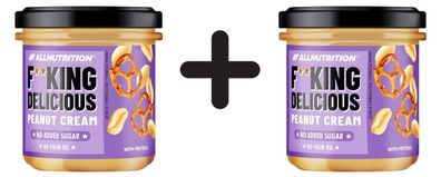 2 x Allnutrition Fitking Delicious Peanut Cream, with Pretzels - 350g