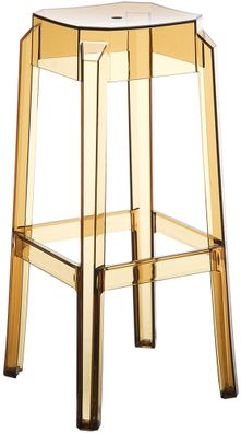 Barhocker NUMIR Kunststoff Bernstein 36x36x75 cm Barstuhl Tresenhocker Tresenstuhl