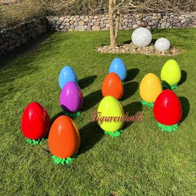 Osterhase Osterei Ostern Ei bunt farbig Figur groß Außenbereich Garten Gartenfigur Gr