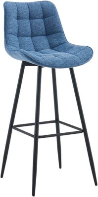 Barhocker SYDNEY Blau Stoff Barhocker mit Lehne Barstuhl Tresenhocker Tresenstuhl