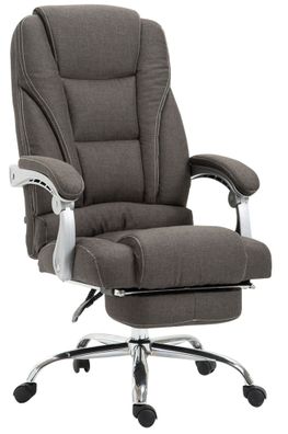 Bürostuhl MIAMI Stoff 118x68x64 Dunkelgrau Stoff Metall in Chromoptik Gestell