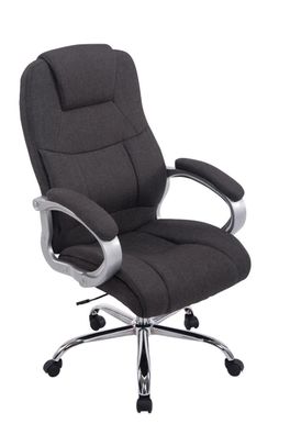 Bürostuhl SYDNEY Stoff 113x66x70 Dunkelgrau Stoff Metall in Chromoptik Gestell