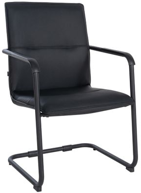 Besucherstuhl Seattle 92x56x60cm Schwarz/Schwarz Kunstleder Metall Gestell