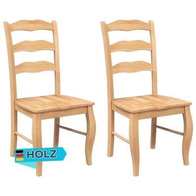 Esszimmerstühle RESZ 2er Set Hellbraun Massivholz Küchenstuhl Wohnzimmerstühle
