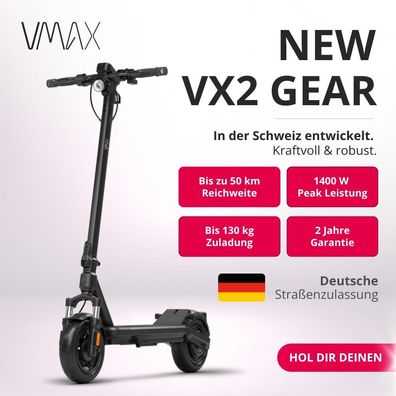 VMAX VX2 GEAR Elektro Scooter 50km Reichweite 500W City E-Scooter