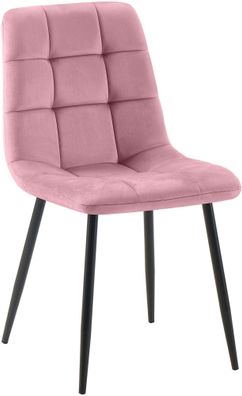 Esszimmerstuhl FANOR Samt Rosa 45x55x84 cm Essstühle Esszimmerstühle Küchenstühle