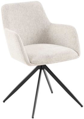 Esszimmerstuhl PELON Stoff Creme 56x62x81 cm Essstühle Esszimmerstühle Küchenstühle
