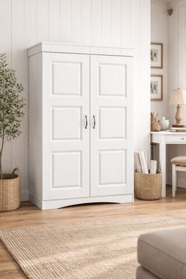 Aktenschrank 78x36x124 Büroschrank Landhausstil weiß mdf dekor #443