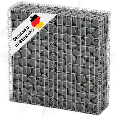 Gabionensäule Steinsäule MISA Stahl für Außenbereich 100x100x30cm Steinkorb