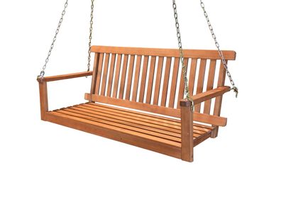 Garten-Hängebank TURKU 130cm Breit Eukalyptus Natur Hängebank Garten Wetterfest