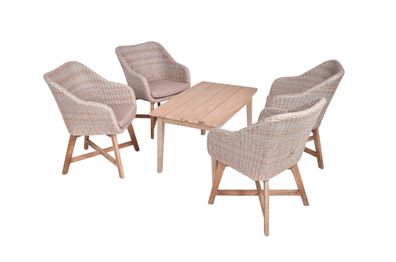 Garten-Sitzgruppe VIENNA 5-tlg. Akazie Braun Gartenmöbel-Set Gartengarnitur