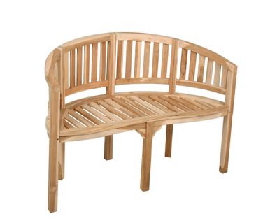 Gartenbank MALIN 2-Sitzer 120cm Breit Teak Hellbraun Terrassenbank Wetterfest
