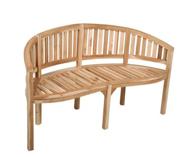 Gartenbank MALIN 3-Sitzer 150cm Breit Teak Hellbraun Terrassenbank Wetterfest