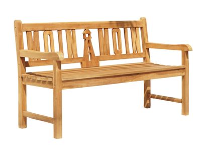 Gartenbank ORJAN 3-Sitzer mit Leuchtturm 150cm Breit Teak Natur Terrassenbank