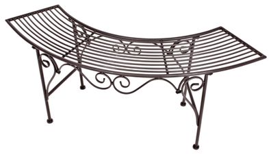 Gartenbank ROLAND 125cm Breit Eisen Braun Bogenbank Terrassenbank Wetterfest Sitzbank