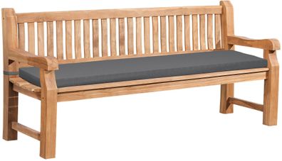 Gartenbank Teakbank DABEL Holz Dunkelgrau 200x61x93 cm Holzbank 200 Cm Mit Sitzkissen