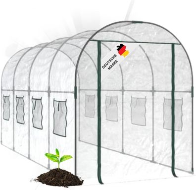 Gewächshaus Folientunnel GREGO Fenster 188x161x398cm HxBxT Foliengewächshaus