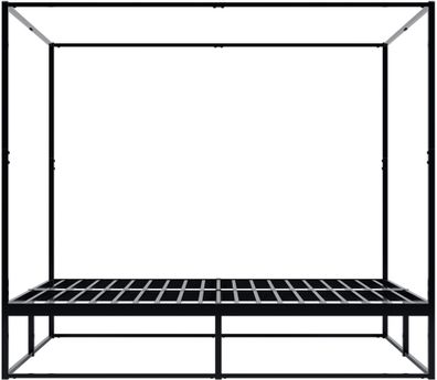Himmelbett KOSAN Metall Schwarz 185x206x180 cm Bett 180x200 Bettrahmen Metall