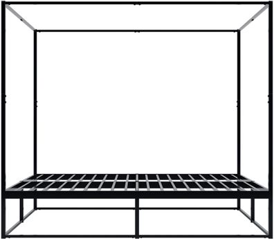 Himmelbett KOSAN Metall Schwarz 205x206x180 cm Bett 200x200 Bettrahmen Metall