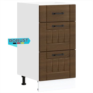 Küchenunterschrank MARO Braun Eichen-Optik 40x46x81,5 cm Küche Unterschrank Schublade