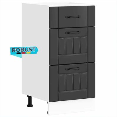 Küchenunterschrank MARO Schwarz 40x46x81,5 cm Küche Unterschrank Schublade