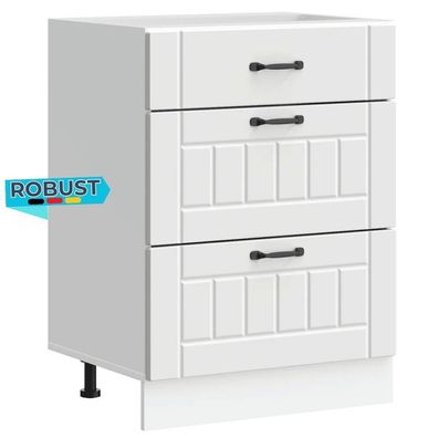 Küchenunterschrank MARO Weiß 60x46x81,5 cm Küche Unterschrank Schublade