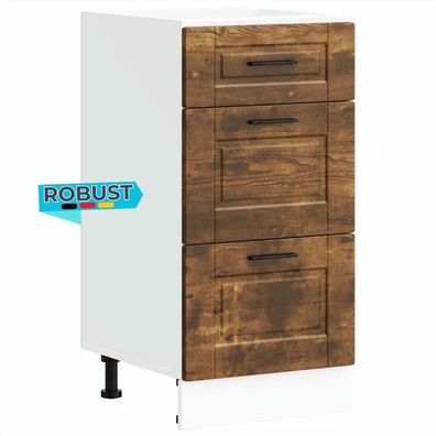 Küchenunterschrank SAMU Räuchereiche 40x46x81,5 cm Küche Unterschrank Schublade