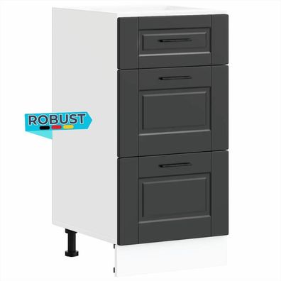 Küchenunterschrank SAMU Schwarz 40x46x81,5 cm Küche Unterschrank Schublade