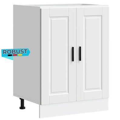 Küchenunterschrank THEO Weiß 60x46x81,5 cm Küche Unterschrank Türen