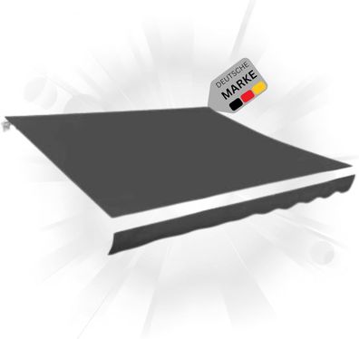 Markisenbespannung Markisenstoff Wasserabweisend Reißfest Anthrazit für 450x300cm