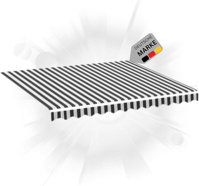 Markisenbespannung Markisenstoff Wasserabweisend Reißfest Anthrazit-Weiß für