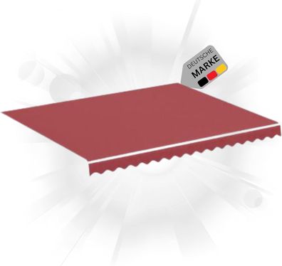 Markisenbespannung Markisenstoff Wasserabweisend Reißfest Rot für 350x250cm Rahmen