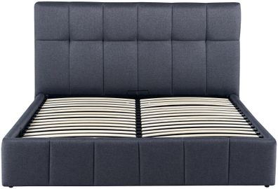 Polsterbett NEGAD Stoff Dunkelgrau 174x206x30 cm Bett 160x200 Mit Bettkasten