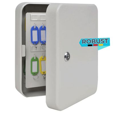 Schlüsselbox LOUR Schloss Grau 20x7,5x25 cm Stahl Schlüsselsafe Schlüsseltresor