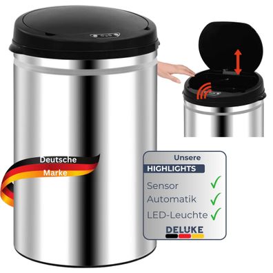 Sensor Mülleimer Küche 30L Edelstahl Automatik Bewegungssensor Klemmring Smarter