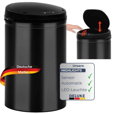 Sensor Mülleimer Küche 30L Schwarz Automatik Bewegungssensor Klemmring Smarter
