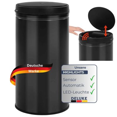 Sensor Mülleimer Küche 60L Schwarz Automatik Bewegungssensor Klemmring Smarter