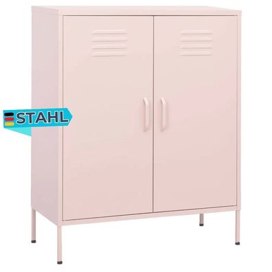 Sideboard KEVI Metall Rosa 80x35x101,5 cm Stahl Flurschrank Metallschrank