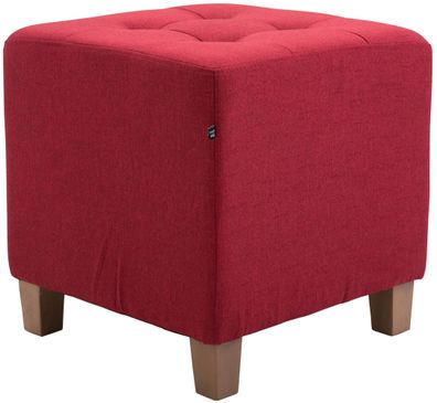 Sitzhocker CELIS Stoff Rot 45x45x46 cm Hocker Schlafzimmer Polsterhocker Wohnzimmer