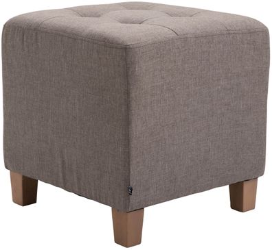 Sitzhocker CELIS Stoff Taupe 45x45x46 cm Hocker Schlafzimmer Polsterhocker Wohnzimmer