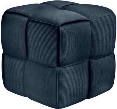 Sitzhocker GIROS Cord Dunkelblau 40x40x40 cm Hocker Schlafzimmer Polsterhocker