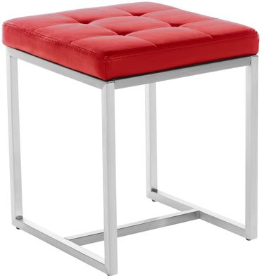 Sitzhocker VELAN Kunstleder Rot 40x40x48 cm Hocker Schlafzimmer Polsterhocker