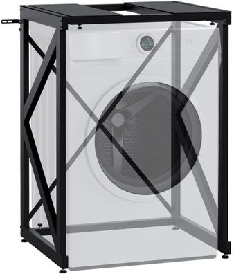 Stapelgestell für Wäschetrockner auf Waschmaschine RALF Schwarz Stahlgestell 300kg