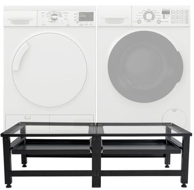 Waschmaschinen Untergestell doppelt DAVID für je 200kg Schwarz Doppeluntergestell